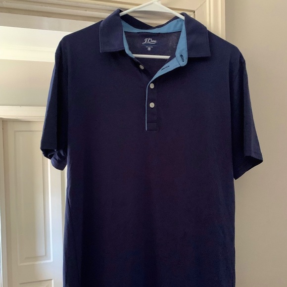 NWT. JCrew Performance Navy Polo - Men Size Medium - Picture 1 of 4